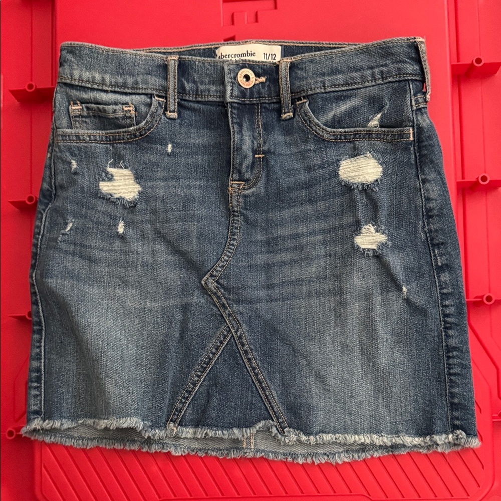 Abercrombie & Fitch stretch Ripped Denim Mini Skirt - Blue
